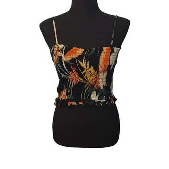 Patrons of Peace Tropical Cropped Smocked Tank Medium - Picture 2 of 7